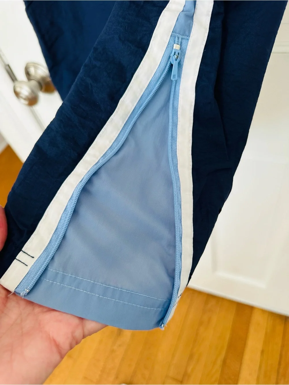 No Boundaries Navy Track Pants with Light Blue & White Side Stripes Sz 10/12